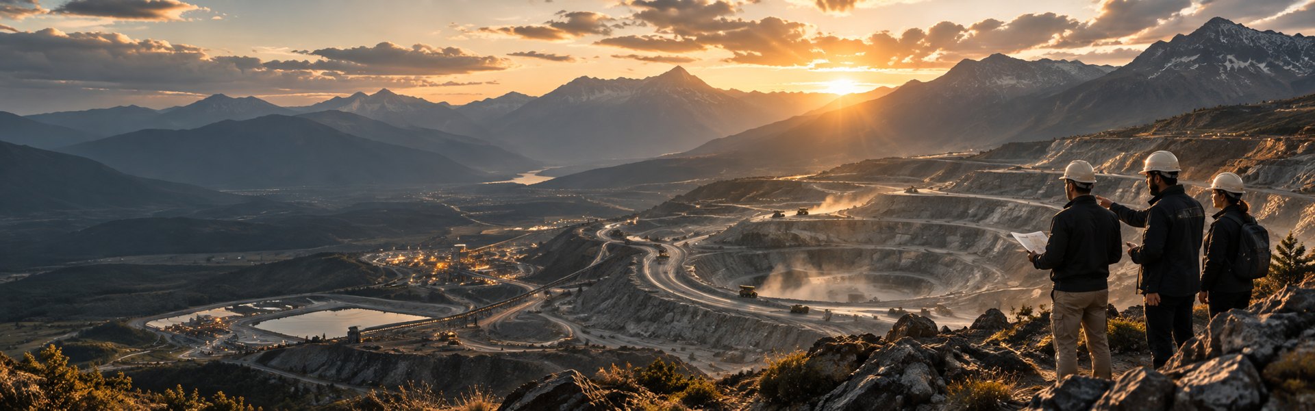 Paisagem mineral ao amanhecer
